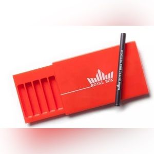Red Royal Box Snuff Container Tight hold a/ Straw and cutting card